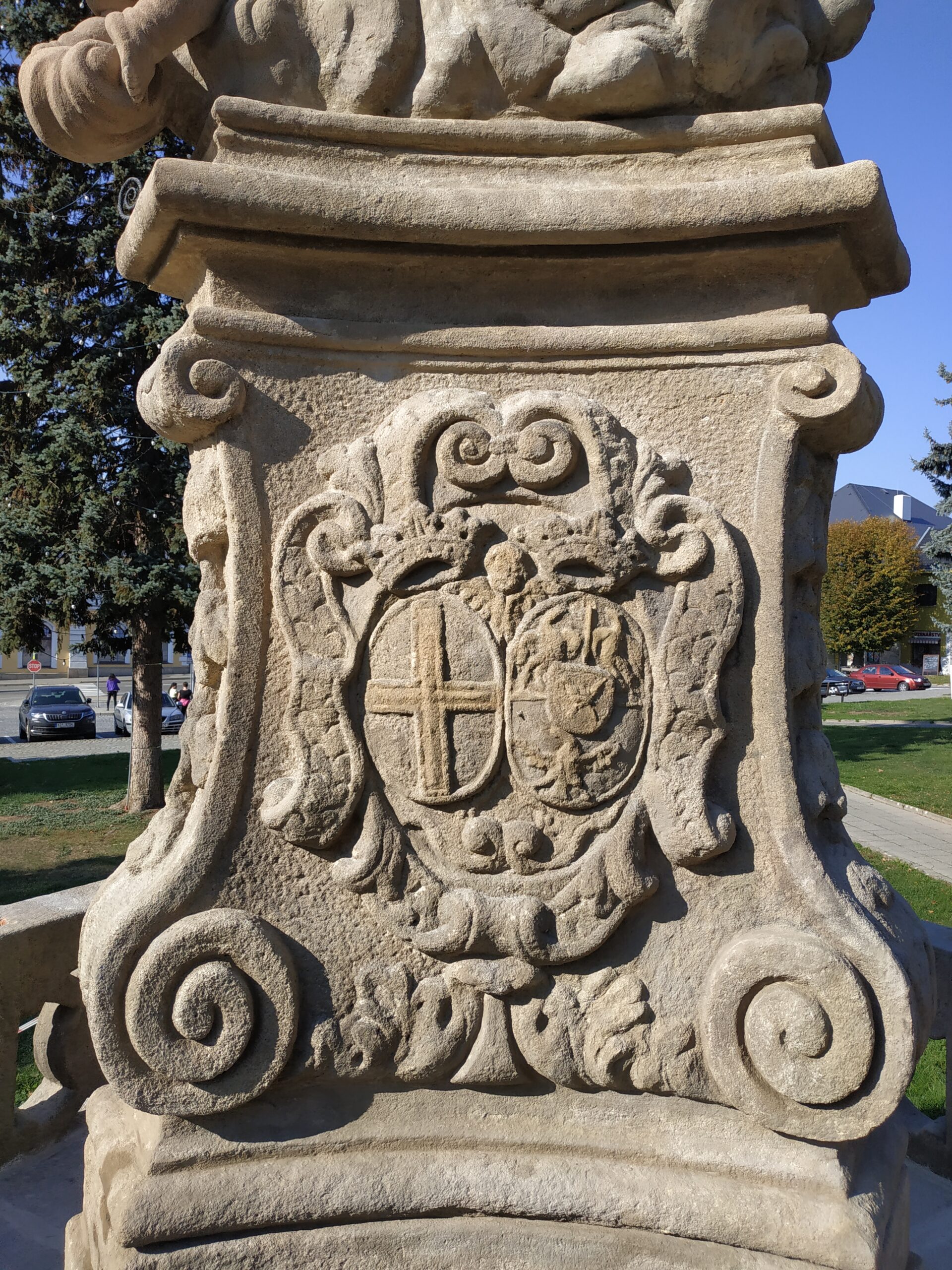 Barokní sokl sochy Jana Nepomuckého ve Fryštáku